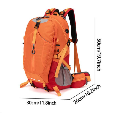 40L Red Lightweight Outdoor Hiking Backpack with Rain Cover, Multi-Pocket Storage and Gear Attachments - Waterproof Travel Daypack for Trekking Camping Cycling Adventures