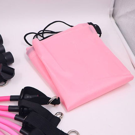 Black 180 lbs Adjustable Pilates Bar & Resistance Band Set - Multifunctional Home Workout Fitness Kit