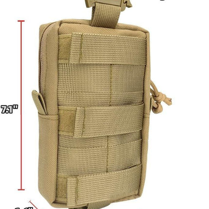 Black Tactical Backpack Shoulder Strap MOLLE Pouch - Outdoor Utility Belt Waist Bag & 6.7" Phone Holster