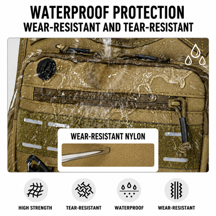 Black Camouflage Tactical Chest Rig Bag with Multi Zipper Pockets - Waterproof Nylon Utility Vest Pack, Breathable Back Pad and Adjustable Straps