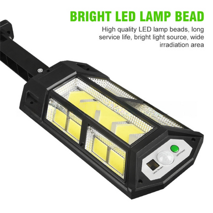 Solar Powered Motion Sensor Outdoor Street Light with 3 Lighting Modes - Waterproof SMD LED Wall Security Light, Remote Control for Garden Courtyard Patio & Garage (Medium)