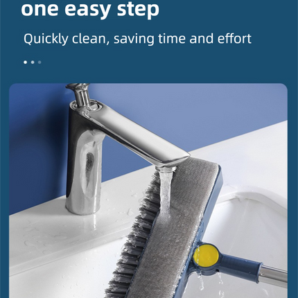 3-in-1 Window Fly Screen Cleaner Brush & Glass Squeegee with 124CM Extendable Stainless Steel Handle, One Flush to Clean