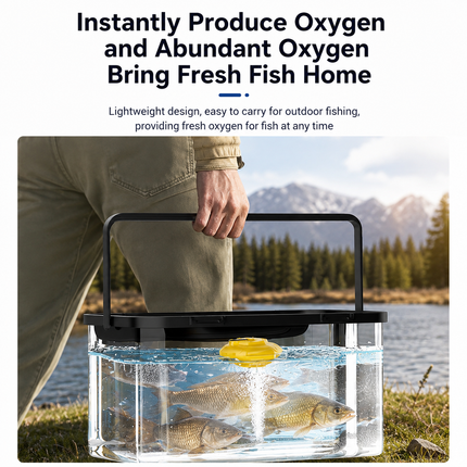 Yellow Portable Floating UFO Aerator - Rechargeable Waterproof Fish Tank Oxygen Pump with 3 Oxygen Output Modes and Quiet Operation