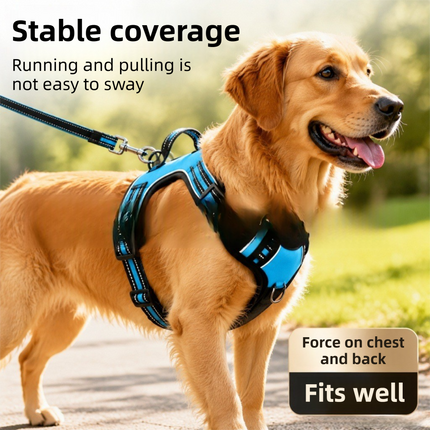 3 Piece Red No Pull Dog Harness and Leash Set with Poop Bag Holder (S Size) - Adjustable Escape Proof Reflective Vest for Small Medium Large Dogs