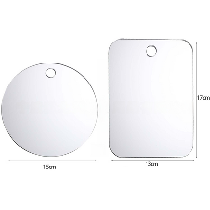 Fog Free Shower Shaving Mirror Set with Suction Cup & Razor Holder - Unbreakable Portable Traveling Round Mirror and Round Anti-Fog Films