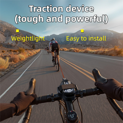 Yellow 2.5M Retractable Bicycle Tow Rope System - Outdoor Parent-Child Cycling Tow Strap Attachment, Max Pull Strength 100 kg