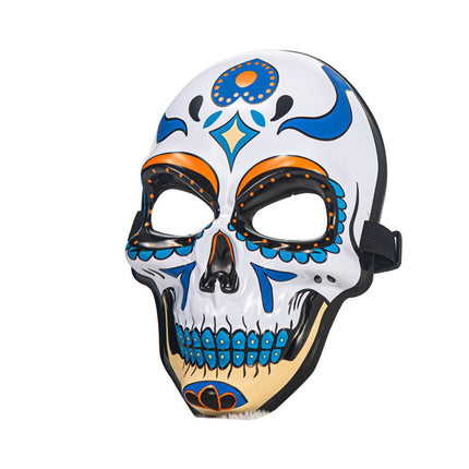 Day of the Dead Sugar Skull Mask - Mexican Dia de los Muertos Painted Skull Face Mask for Halloween & Masquerade (Style 1)