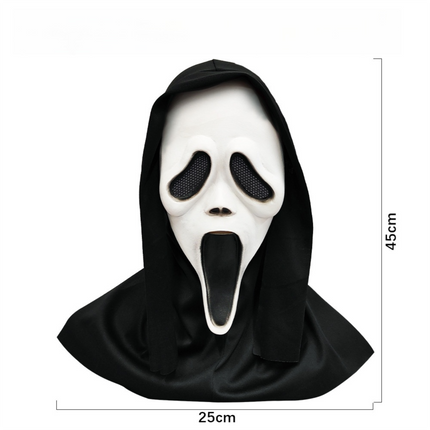 Scream Ghost Face Mask - Halloween Cosplay Latex Hood Mask for Horror Parties, Masquerades and Haunted Houses (Style 3)