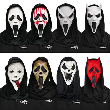 Scream Ghost Face Mask - Halloween Cosplay Latex Hood Mask for Horror Parties, Masquerades and Haunted Houses (Style 5)