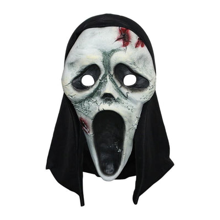 Scream Ghost Face Mask - Halloween Cosplay Latex Hood Mask for Horror Parties, Masquerades and Haunted Houses (Style 7)