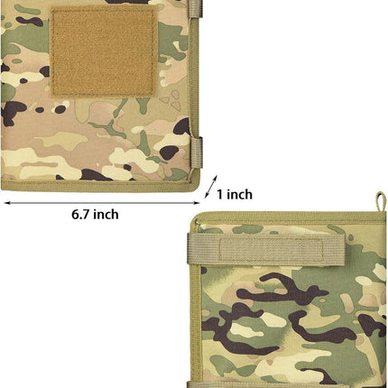 Dark Green Mutifunctional Oxford Fabric Tactical Waterproof Map Pouch - MOLLE Military Admin Organizer & Notebook Sleeve