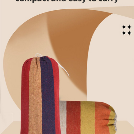 Black Oversized Hanging Swing Chair Canvas Hammock + 2 Pack 45 x 45CM Pillows Set (120 x 150 CM) - Portable Indoor & Outdoor Thickened Leisure Hammock Chair with Binding Ropes and Storage Bag