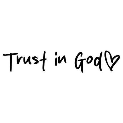 5 Pack Black "Trust in God" Reflective Vinyl Decal Stickers - Waterproof Decorative Car & Motorcycle Scratch Cover