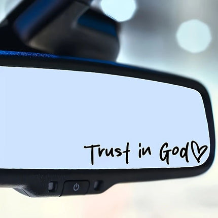 5 Pack Black "Trust in God" Reflective Vinyl Decal Stickers - Waterproof Decorative Car & Motorcycle Scratch Cover