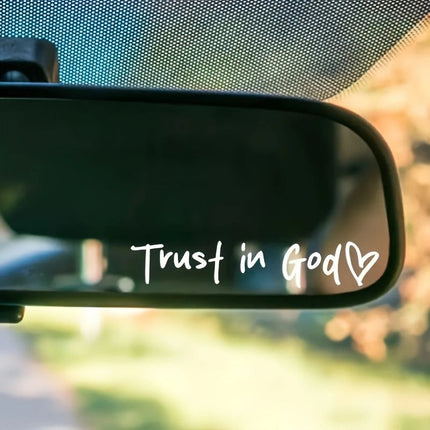 5 Pack White "Trust in God" Reflective Vinyl Decal Stickers - Waterproof Decorative Car & Motorcycle Scratch Cover