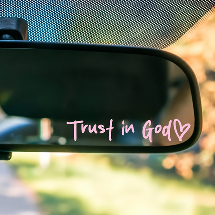 5 Pack Pink "Trust in God" Reflective Vinyl Decal Stickers - Waterproof Decorative Car & Motorcycle Scratch Cover