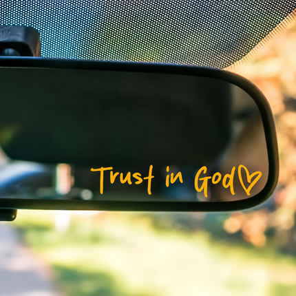 5 Pack Orange "Trust in God" Reflective Vinyl Decal Stickers - Waterproof Decorative Car & Motorcycle Scratch Cover
