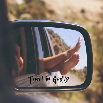 5 Pack Orange "Trust in God" Reflective Vinyl Decal Stickers - Waterproof Decorative Car & Motorcycle Scratch Cover