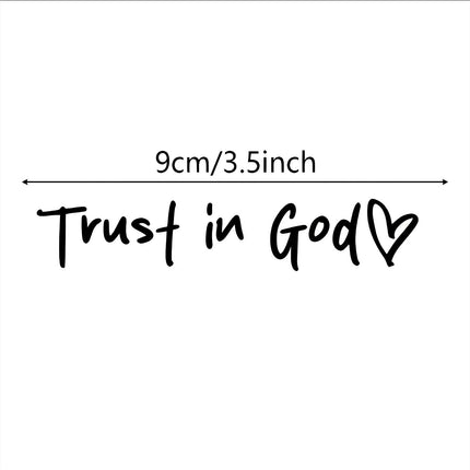 5 Pack Orange "Trust in God" Reflective Vinyl Decal Stickers - Waterproof Decorative Car & Motorcycle Scratch Cover