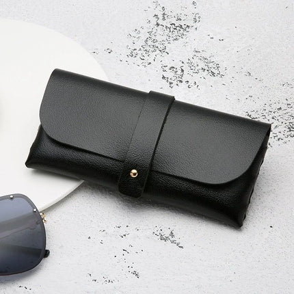 Square Rimless Diamond Cut Sunglasses with Black PU Leather Storage Case - Gold Frame Marble Black Sunscreen Glasses for Men & Women