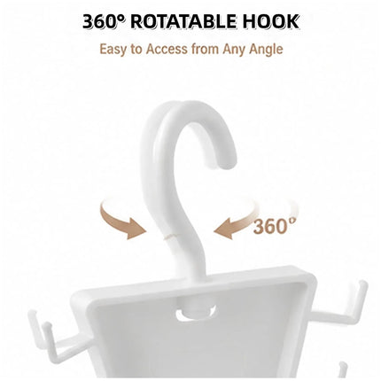 2 Packs Multifunctional V-Shape Rotating Hanger, 12-Hook Space-Saving Closet Organizer for Home & Travel Use