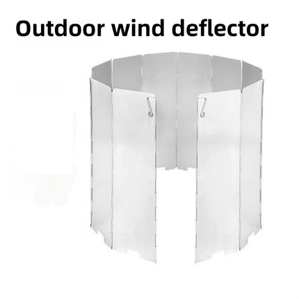 Outdoor Camping Folding Aluminum Alloy Stove Windscreen with Storage Bag - 10 Pieces Portable Gas Stove Wind Shield Board Set, Total Length 83 cm x Height 24 cm