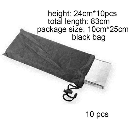 Outdoor Camping Folding Aluminum Alloy Stove Windscreen with Storage Bag - 10 Pieces Portable Gas Stove Wind Shield Board Set, Total Length 83 cm x Height 24 cm