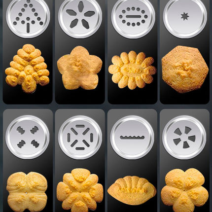 25PCS Mutifunctional Aluminum Alloy Cookie Press Set - DIY Biscuit Maker & Cake Icing Gun with 2-Gear Thickness and 20 Pattern Discs