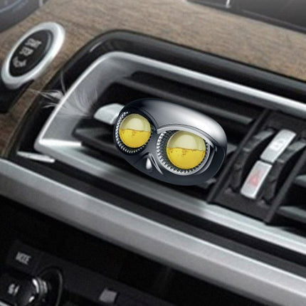 Gun Grey Owl Car Air Vent Perfume Ornament with Rotatable Clip - Refillable Fragrance System & Premium Alloy Interior Decor