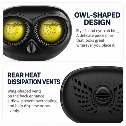 Red Owl Car Air Vent Perfume Ornament with Rotatable Clip - Refillable Fragrance System & Premium Alloy Interior Decor