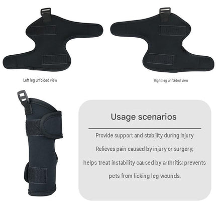 S Size Adjustable Dog Knee Brace set - Include front and hind legs Soft Neoprene Leg Support Sleeve with Elastic Straps, Anti-Lick Recovery Aid for Pets