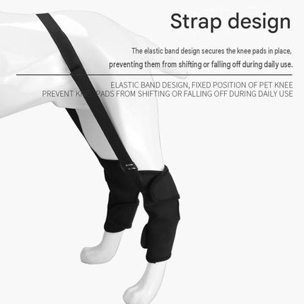 M Size Adjustable Dog Knee Brace set - Include front and hind legs Soft Neoprene Leg Support Sleeve with Elastic Straps, Anti-Lick Recovery Aid for Pets
