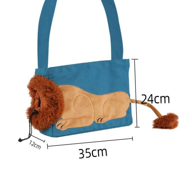 Lion Style Canvas Pet Carrier Blue Bag(small size 35 12 V888-ELOSUNG56018