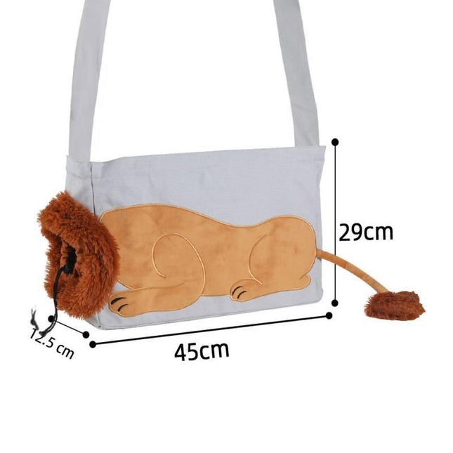 Lion Style Canvas Pet Carrier Grey Bag(big size 45 12.5 V888-ELOSUNG56019