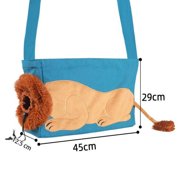 Lion Style Canvas Pet Carrier Blue Bag(big size 45 12.5 V888-ELOSUNG56020