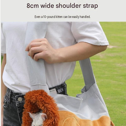 Lion Style Canvas Pet Carrier Green Bag（big size 45*12.5*29cm） - Adjustable Head Opening, Breathable Mesh, 8cm Wide Shoulder Strap, PE Support Base, Portable Crossbody Sling for Cats and Dogs, Travel Friendly Design
