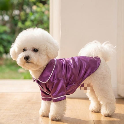 Purple Pet Pyjamas M Size- Lightweight Acrylic Dog and Cat Sleepwear, Compact Indoor Loungewear for Small Pets, Spring and Summer Pet Clothing