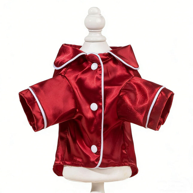 Red Pet Pyjamas M Size- Lightweight Acrylic Dog and Cat Sleepwear Compact Indoor Loungewear for Small Pets – product detail