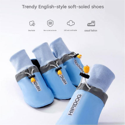 Blue 3XL Size Dog Protective Care Set - Polyester Elbow Sleeve, Adjustable Taffeta Dog Boots with Non-Slip Sole, Breathable Joint Support Clothing and Paw Protection