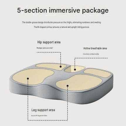 Black Memory Foam Seat Cushion - 45 x 36 x 7 cm Milk Silk Removable Cover, Portable Chair Pad for Office, Car, Flights and Stadium Seating