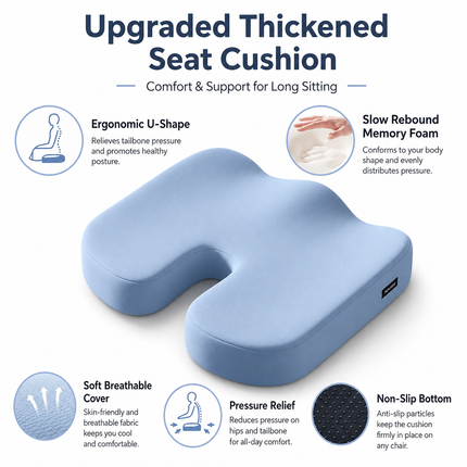 Blue Memory Foam Seat Cushion