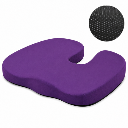Purple Memory Foam Seat Cushion - 44 X 35 X 6 Cm Polyester Chair Pad