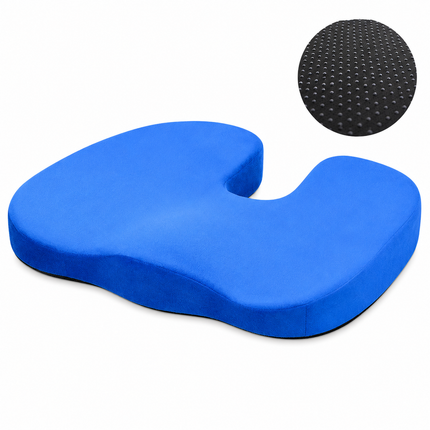 Blue Memory Foam Seat Cushion - 44 X 35 X 6 Cm Polyester Chair Pad