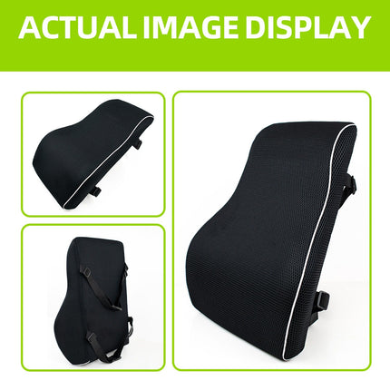 Black 45x40x10cm Memory Foam Lumbar Support Cushion
