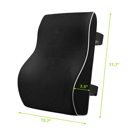 Grey 45x40x10cm Memory Foam Lumbar Support Cushion