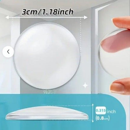 Transparent Door Handle Bumper - 6 Pcs  30mm PVC Self-Adhesive Wall Protector, Shock Absorbing Silent Cushion for Home, Bedroom & Fridge Doors