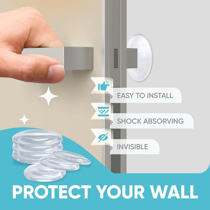 Transparent Door Handle Bumper - 10 Pcs  30mm PVC Self-Adhesive Wall Protector, Shock Absorbing Silent Cushion for Home, Bedroom & Fridge Doors