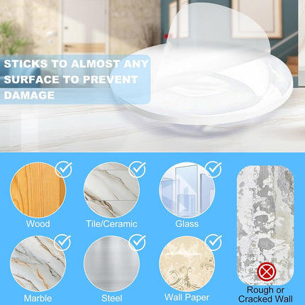 Transparent Door Handle Bumper - 10 Pcs  30mm PVC Self-Adhesive Wall Protector, Shock Absorbing Silent Cushion for Home, Bedroom & Fridge Doors