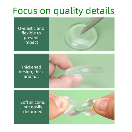 Transparent Door Handle Bumper - 10 Pcs  30mm PVC Self-Adhesive Wall Protector, Shock Absorbing Silent Cushion for Home, Bedroom & Fridge Doors
