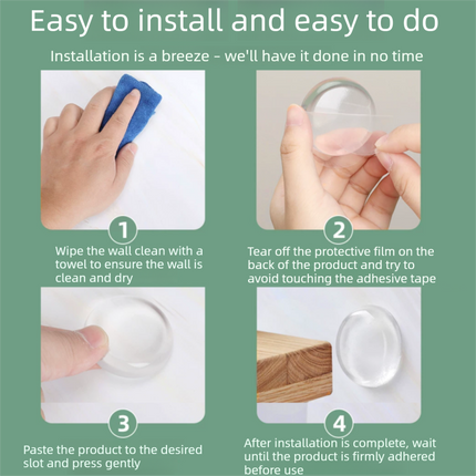 Transparent Door Handle Bumper - 12 Pcs  30mm PVC Self-Adhesive Wall Protector, Shock Absorbing Silent Cushion for Home, Bedroom & Fridge Doors
